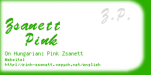 zsanett pink business card